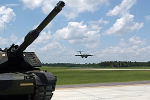 Shelby Auxiliary Field 1 2007-07-09 with tank and C-17