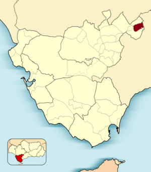 Municipal location in the Province of Cádiz