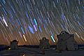 Star trails over the VLT in Paranal