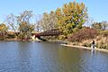 Sterling State Park Michigan pedestrian bridge over lagoon