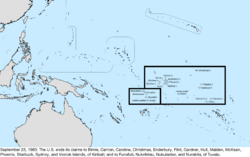 Map of the change to the United States in the Pacific Ocean on September 23, 1983