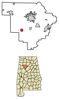 Location of Oakman in Walker County, Alabama.