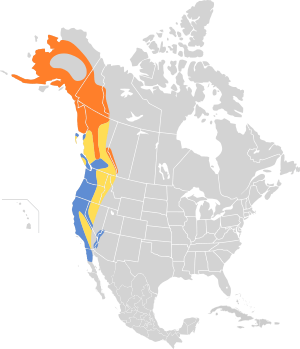 Zonotrichia atricapilla map.svg