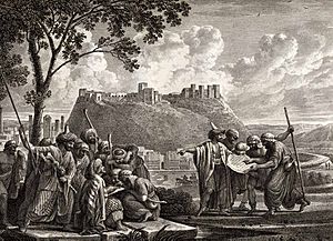 18th century original drawing of the castle of Hims by Cassas