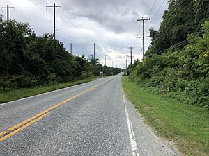 2021-08-16 14 55 26 View west along Maryland State Route 7 (Old Philadelphia Road) between Maryland State Route 267 (Bladen Street) and Louisa Lane Extended in Charlestown, Cecil County, Maryland