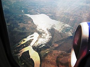 Aerial view of Moses Lake & Potholes Reservoir, Washington 01A