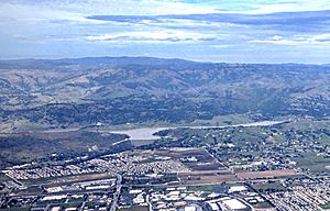 Anderson Reservoir at capacity, 7 March 2017