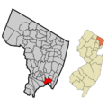 Bergen County New Jersey Incorporated and Unincorporated areas Ridgefield Highlighted