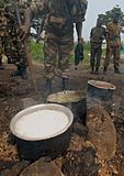 Bujumbura Burundi soldiers cooking sufuria crop