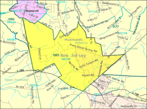 Census Bureau map of ZCTA 08510 Clarksburg, New Jersey