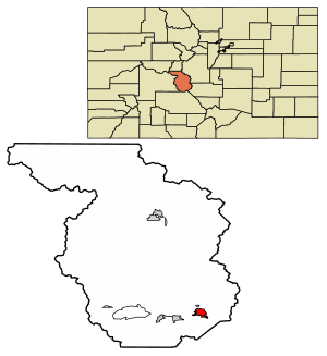 Location of the City of Salida in Chaffee County, Colorado.