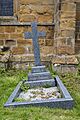 Church of St Lambert Burneston, John Hartley's grave underneath the east window