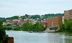 West Virginia University downtown campus from the Monongahela River