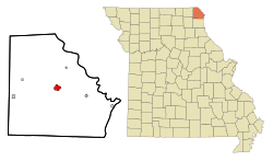 Location within Clark County and Missouri