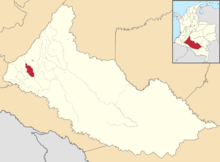Location of the municipality and town of Morelia, Caquetá Department, Colombia.
