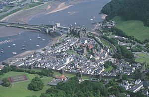 Conwy town walls aerial