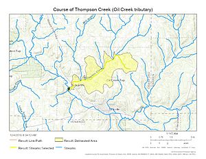 Course of Thompson Creek (Oil Creek tributary)