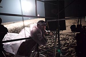 Cui Jian on set of Outside Girl