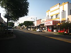 Historic downtown Beeville showing the Rialto Theater