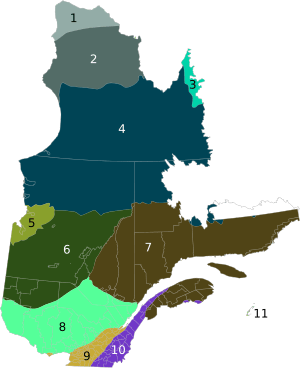 Ecoregions quebec map