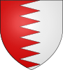 Ecu parti, émanché de gueules et d'argent