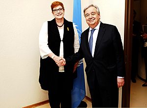 Foreign Minister Payne and UN Secretary-General Guterres