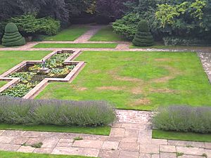 Goddards York lily pool and lawn