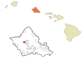 Honolulu County Hawaii Incorporated and Unincorporated areas Schofield Barracks Highlighted