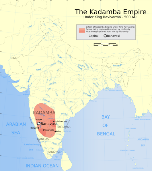 Indian Kadamba Empire map