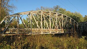 Indiana State Road 46 Bridge over Eel River, southwestern angle with sunlight
