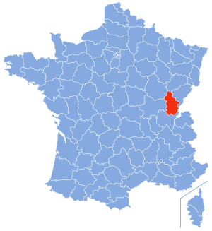Location of Jura in France
