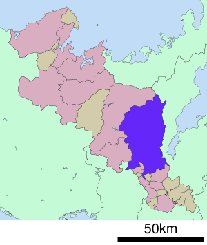 Location of Kyoto in Kyoto Prefecture