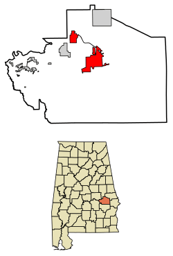 Location in Macon County, Alabama