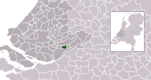Highlighted position of Sliedrecht in a municipal map of South Holland