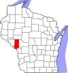 State map highlighting Trempealeau County
