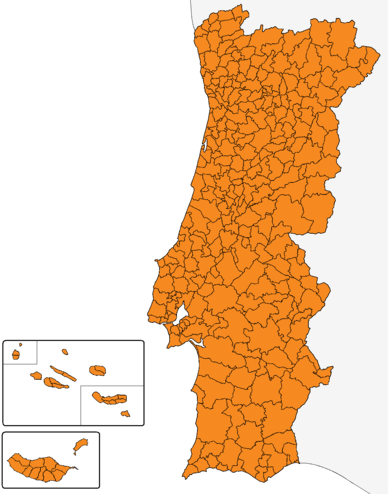 Mapa dos resultados da eleição presidencial de Portugal em 2021