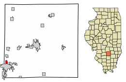 Location of Central City in Marion County, Illinois.
