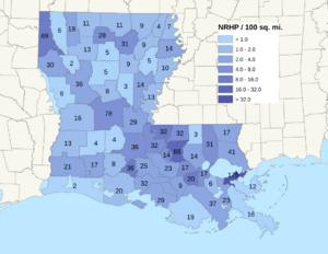 NRHP Louisiana Map