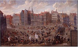 Nicolaas van Eyck - The taking of Mechelen by the Geuzen under the command of Olivier van Tympele and John Norrits on 9 April 1580.jpg