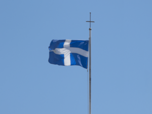 Old land flag of Greece