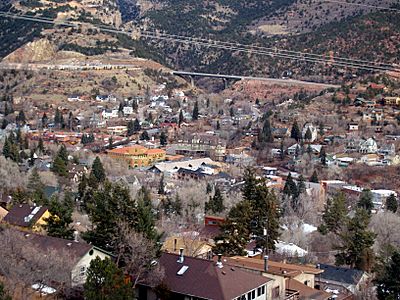 Overlooking the city of Manitou Springs Colorado