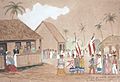 Parade of the Kanaks districts before Queen Pomare in 1860