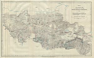 Preliminary map of Mount Everest Expedition, 1921. Map I