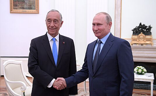 President of Portugal Marcelo Rebelo de Sousa & President of Russia Vladimir Putin in the Kremlin in Moscow, 20 June 2018. (01)