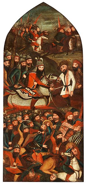 Qajar art, perhaps anachronistically depicting the Safavid victory over the Russians in 1651-53