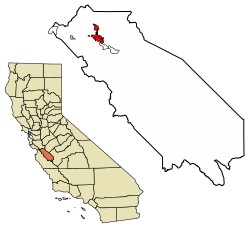 Location of Hollister in San Benito County, California
