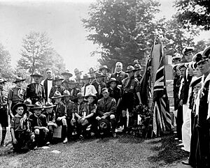Scouts placed wreaths on the graves of Macdougall and Bernard, Fathers of Confederation in Beechwood Cemetery