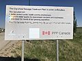 Sign at the entrance of the Regina Wastewater Treatment Plant