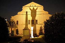 St. Louis Cathedral from the back - famous shadow - New Orleans Sept 2016