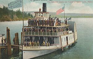 Steamer Idaho at Electric Dock, 1909, Lake Coeur d'Alene.jpg